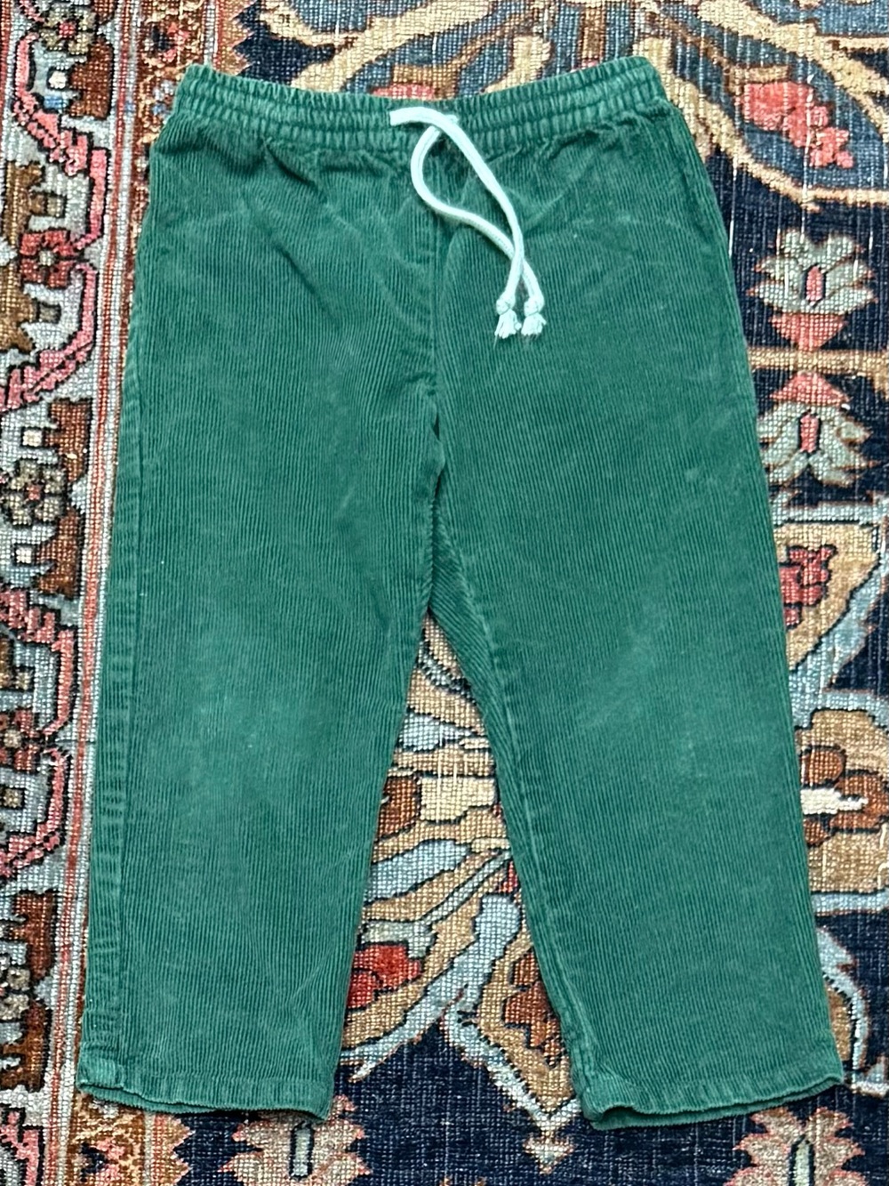 Oso & Me Bowie Forest Green Corduroy Drawstring Kids Pants